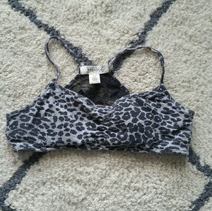 Gray Cheetah Print Bralette